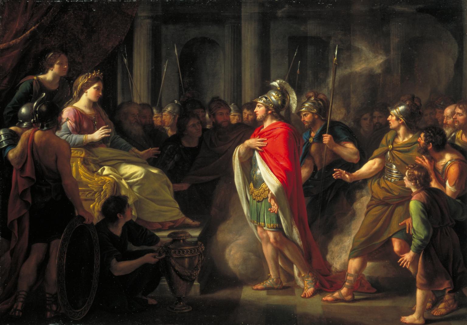 The Meeting of Dido and Aeneas exhibited 1766 Sir Nathaniel Dance-Holland 1735-1811 Purchased with assistance from the Art Fund 1993 http://www.tate.org.uk/art/work/T06736